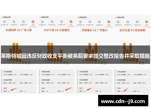 莱斯特城因违反财政收支平衡被英超要求提交整改报告并采取措施